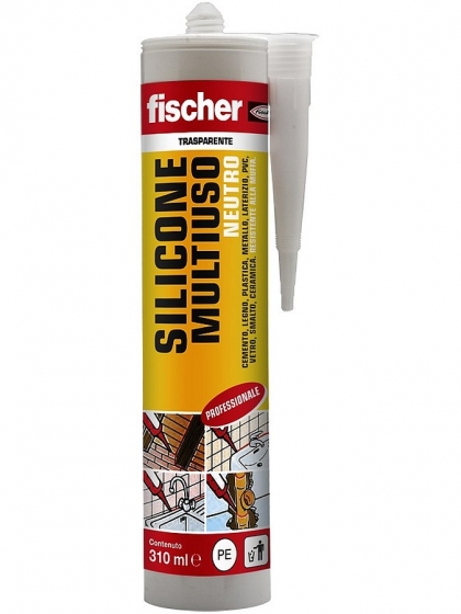 Fischer, Silicone Trasparente Neutro 310ml 25pezzi